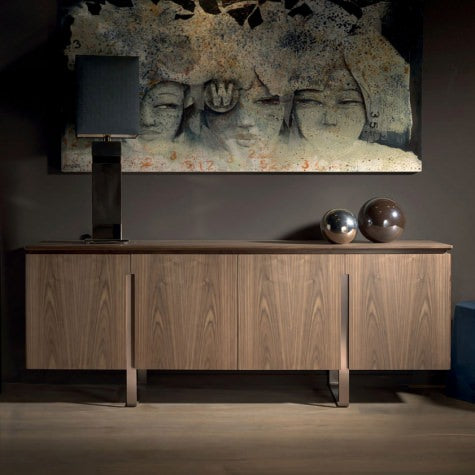 CREDENZA LEONARDO - NOCE MASSELLO A 4 ANTE