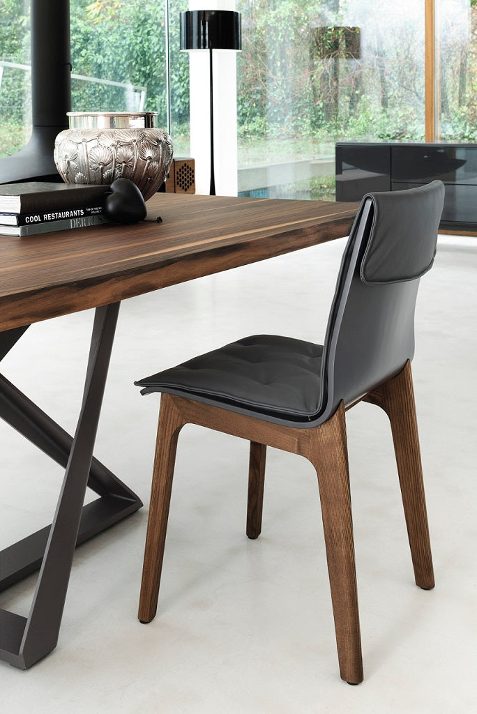 SEDIA ALFA - GAMBE IN LEGNO CON CUSCINO
