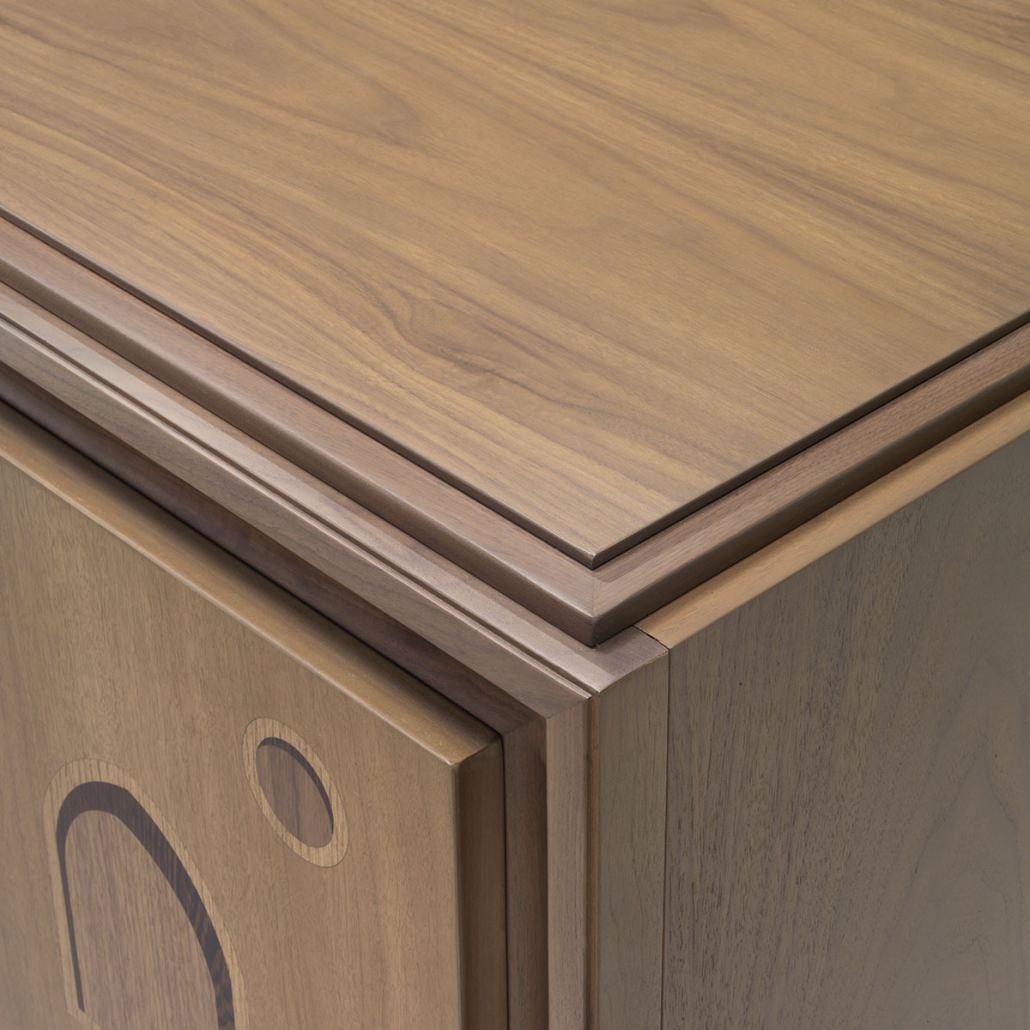 CREDENZA PALAZZI - IN LEGNO INTARSIATO A MANO